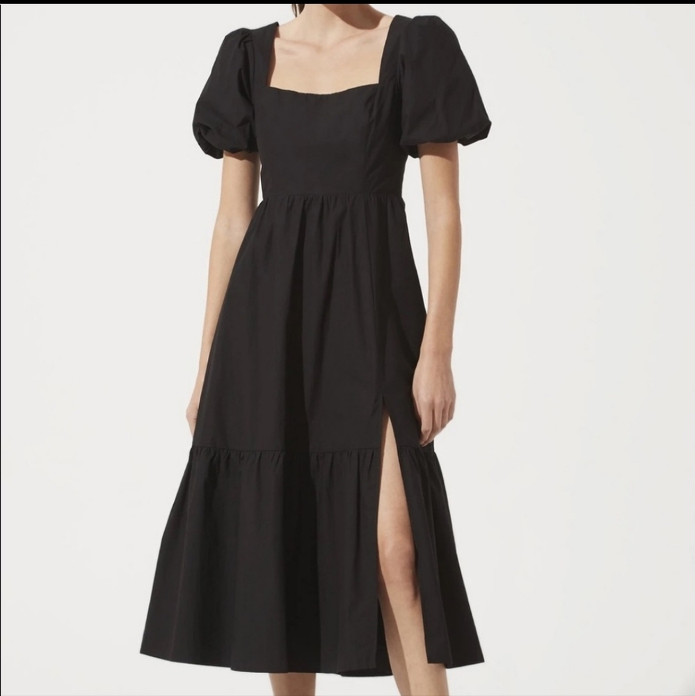 ASTR THE LABEL TIERED POPLIN DRESS
